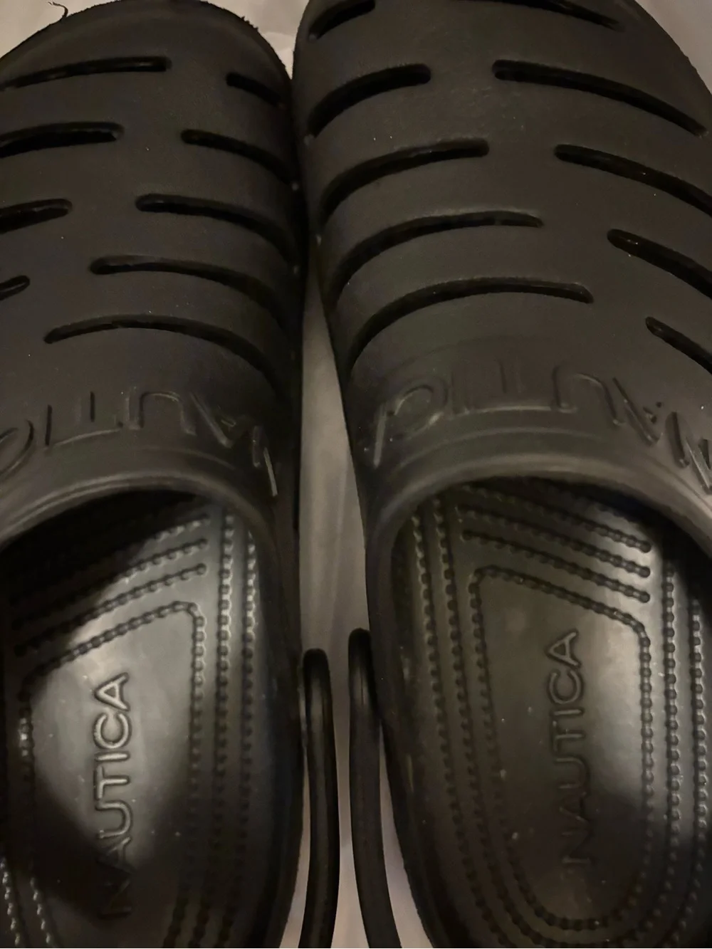 Nautica Men's Black Slip-On Water Sandals with Vent Slots